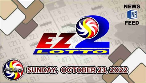 EZ2 Lotto 9PM October 23, 2022 (Sunday) Result .